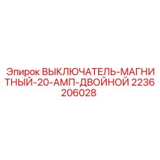 2236206028 ВЫКЛЮЧАТЕЛЬ-МАГНИТНЫЙ-20-АМП-ДВОЙНОЙ Epiroc