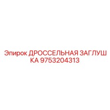 9753204313 ДРОССЕЛЬНАЯ ЗАГЛУШКА Epiroc