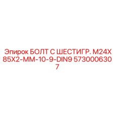 5730006307 БОЛТ С ШЕСТИГР. М24X85X2-ММ-10-9-DIN9 | Epiroc