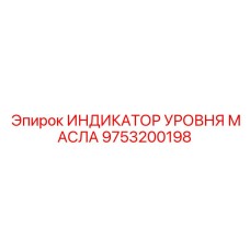 9753200198 ИНДИКАТОР УРОВНЯ МАСЛА Epiroc