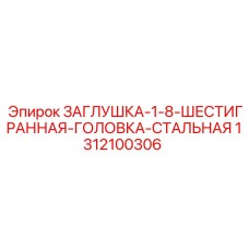 1312100306 ЗАГЛУШКА-1-8-ШЕСТИГРАННАЯ-ГОЛОВКА-СТАЛЬНАЯ | Epiroc