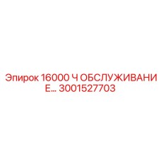 3001527703 16000 Ч Обслуживание Эпирок