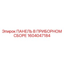 1604047184 ПАНЕЛЬ В ПРИБОРНОМ СБОРЕ от Epiroc