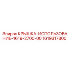 1619317800 КРЫШКА-ИСПОЛЬЗОВАНИЕ-1619-2700-00 Epiroc