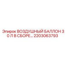 2203063793 ВОЗДУШНЫЙ БАЛЛОН 30 Л В СБОРЕ Epiroc