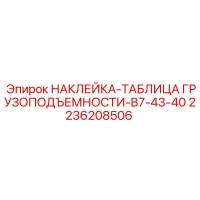 2236208506 Наклейка-таблица грузоподъемности-B7-43-40 Epiroc