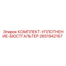 2651942167 КОМПЛЕКТ-УПЛОТНИТЕЛЬ-БЮСТГАЛЬТЕР Epiroc