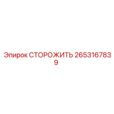 2653167839 СТОРОЖИТЬ Epiroc