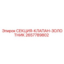 2657789802 СЕКЦИЯ-КЛАПАН-ЗОЛОТНИК Epiroc