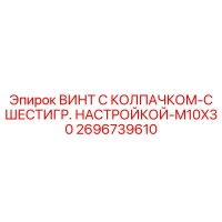 2696739610 ВИНТ С КОЛПАЧКОМ-С ШЕСТИГР. НАСТРОЙКОЙ-M10X30 Epiroc