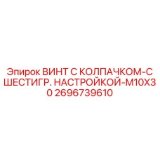 2696739610 ВИНТ С КОЛПАЧКОМ-С ШЕСТИГР. НАСТРОЙКОЙ-M10X30 Epiroc