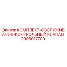 2906017700 КОМПЛЕКТ-ОБСЛУЖИВАНИЕ-КОНТРОЛЬНЫЙ КЛАПАН Epiroc