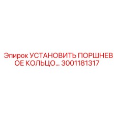 3001181317 УСТАНОВИТЬ ПОРШНЕВОЕ КОЛЬЦО (Epiroc)