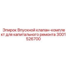 Впускной клапан-комплект Epiroc 3001526700 для капитального ремонта