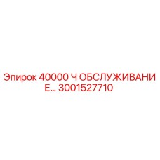 3001527710 40000 Ч ОБСЛУЖИВАНИЕ Epiroc