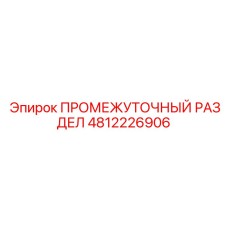 4812226906 ПРОМЕЖУТОЧНЫЙ РАЗДЕЛ Epiroc