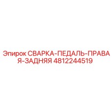 4812244519 СВАРКА-ПЕДАЛЬ-ПРАВАЯ-ЗАДНЯЯ Epiroc