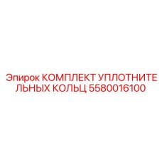 5580016100 КОМПЛЕКТ УПЛОТНИТЕЛЬНЫХ КОЛЕЦ Epiroc