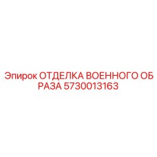 5730013163 ОТДЕЛКА ВОЕННОГО ОБРАЗА Epiroc