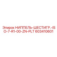 603410601 НИППЕЛЬ-ШЕСТИГР.-ISO-7-R1-00-ZN-PLT Epiroc