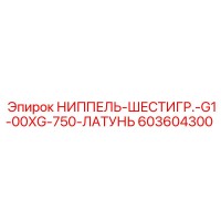 603604300 НИППЕЛЬ-ШЕСТИГР.-G1-00XG-750-ЛАТУНЬ Epiroc