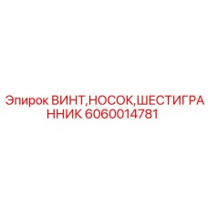 6060014781 ВИНТ,НОСОК,ШЕСТИГРАННИК Epiroc