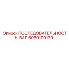 6060100139 ПОСЛЕДОВАТЕЛЬНОСТЬ-ВАЛ Epiroc