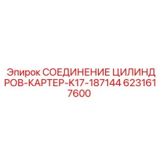 6231617600 СОЕДИНЕНИЕ ЦИЛИНДРОВ-КАРТЕР-K17-187144 Эпирок