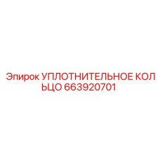 663920701 УПЛОТНИТЕЛЬНОЕ КОЛЬЦО Эпирок