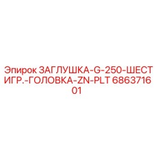 686371601 ЗАГЛУШКА-G-250-ШЕСТИГР.-ГОЛОВКА-ZN-PLT Epiroc