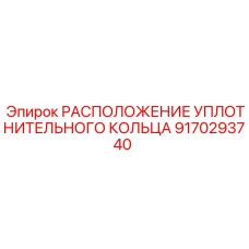9170293740 РАСПОЛОЖЕНИЕ УПЛОТНИТЕЛЬНОГО КОЛЬЦА Epiroc