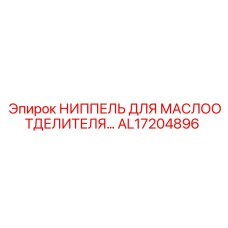 AL17204896 НИППЕЛЬ ДЛЯ МАСЛООТДЕЛИТЕЛЯ… Epiroc