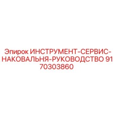 9170303860 ИНСТРУМЕНТ-СЕРВИС-НАКОВАЛЬНЯ-РУКОВОДСТВО Epiroc