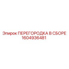 1604936481 ПЕРЕГОРОДКА В СБОРЕ Epiroc
