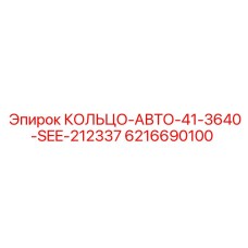 6216690100 КОЛЬЦО-АВТО-41-3640-SEE-212337 Epiroc