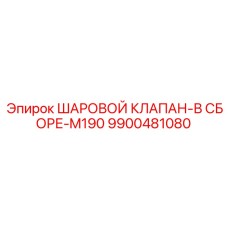 9900481080 ШАРОВОЙ КЛАПАН-В СБОРЕ-M190 Epiroc