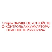 2658021247 ЗАРЯДНОЕ УСТРОЙСТВО-КОНТРОЛЬ АККУМУЛЯТОРА-ОПАСНОСТЬ Epiroc