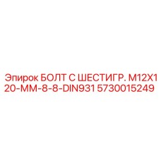 5730015249 БОЛТ С ШЕСТИГР. М12X120-ММ-8-8-DIN931 Epiroc