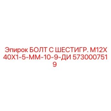 5730007519 БОЛТ С ШЕСТИГР. М12X40X1-5-ММ-10-9-ДИ Epiroc