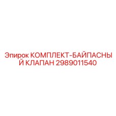 2989011540 КОМПЛЕКТ-БАЙПАСНЫЙ КЛАПАН Epiroc