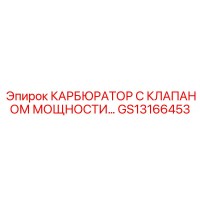 GS13166453 КАРБЮРАТОР С КЛАПАНОМ МОЩНОСТИ Epiroc