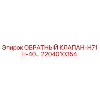 2204010354 ОБРАТНЫЙ КЛАПАН-H71H-40 Эпирок