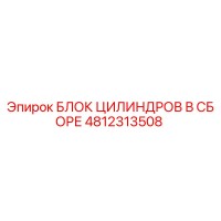 4812313508 БЛОК ЦИЛИНДРОВ В СБОРЕ Эпирок