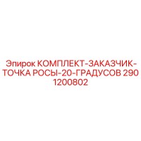 2901200802 КОМПЛЕКТ ЗАКАЗЧИК ТОЧКА РОСЫ 20 ГРАДУСОВ Epiroc
