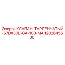 1202645600 КЛАПАН-ТАРЛЕНЧАТЫЙ-57DX30L-GA-100-MA Epiroc