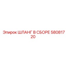 58081720 ШЛАНГ В СБОРЕ Epiroc