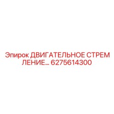 6275614300 ДВИГАТЕЛЬНОЕ СТРЕМЛЕНИЕ Эпирок