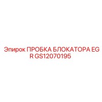 GS12070195 ПРОБКА БЛОКАТОРА EGR Epiroc