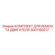 3001160217 КОМПЛЕКТ ДЛЯ РЕМОНТА ДВИГАТЕЛЯ Epiroc
