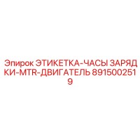8915002519 ЭТИКЕТКА-ЧАСЫ ЗАРЯДКИ-MTR-ДВИГАТЕЛЬ Epiroc